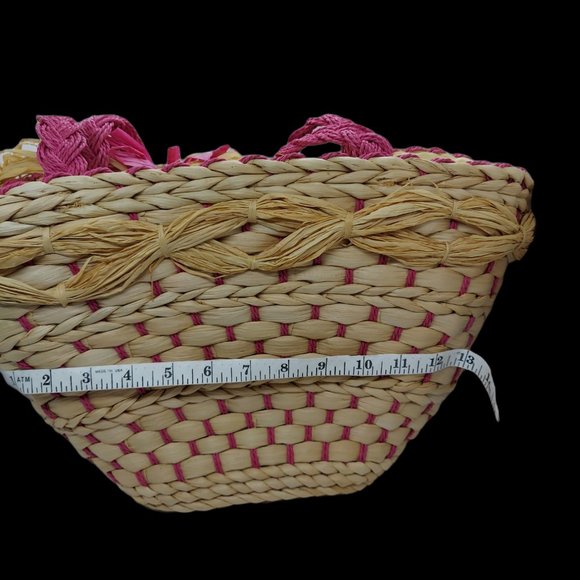 Chico's Straw with Pink Bag/Tote NWT - Picture 5 of 7